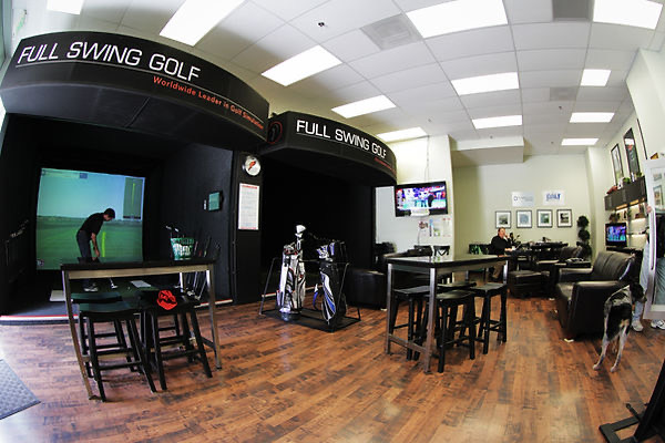 Indoor simulator area at Golf Anytime