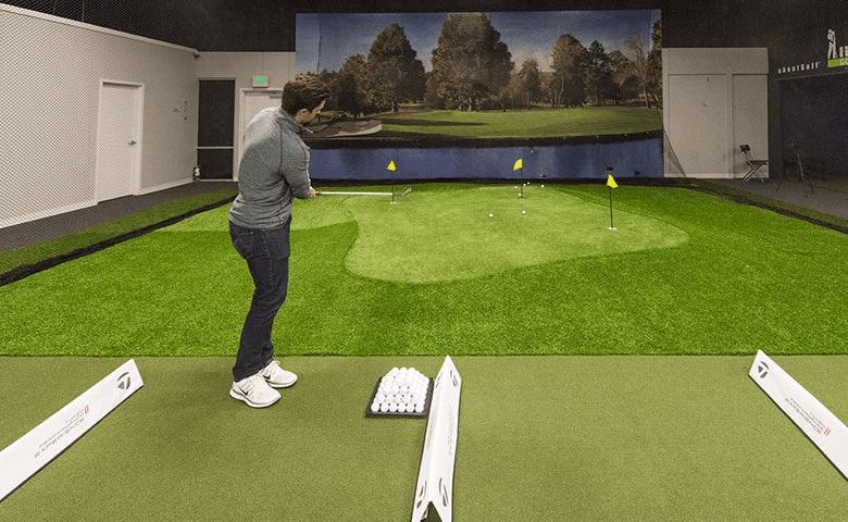 Indoor practice area at Impact Golf Center